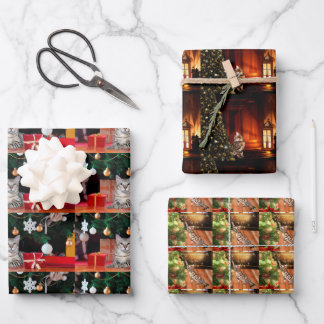 Bengal Cats Christmas Wrapping Paper Sheet