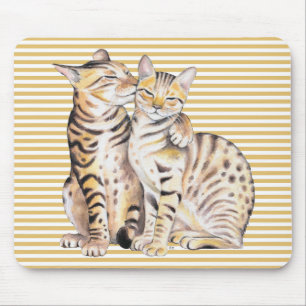 Bengal Cats Ochre Stripes Mouse Mat