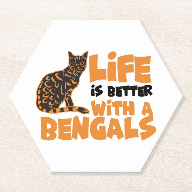 Bengal cats    paper coaster (Front)