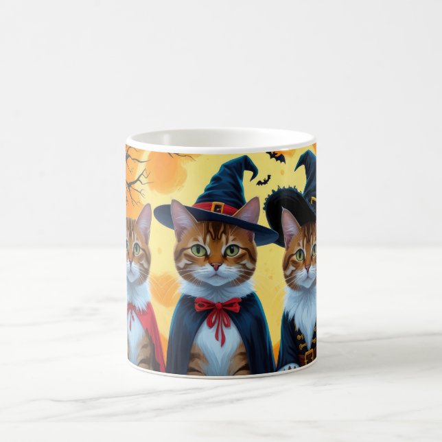 Bengal Cats Pumpkin Halloween Funny Coffee Mug (Center)