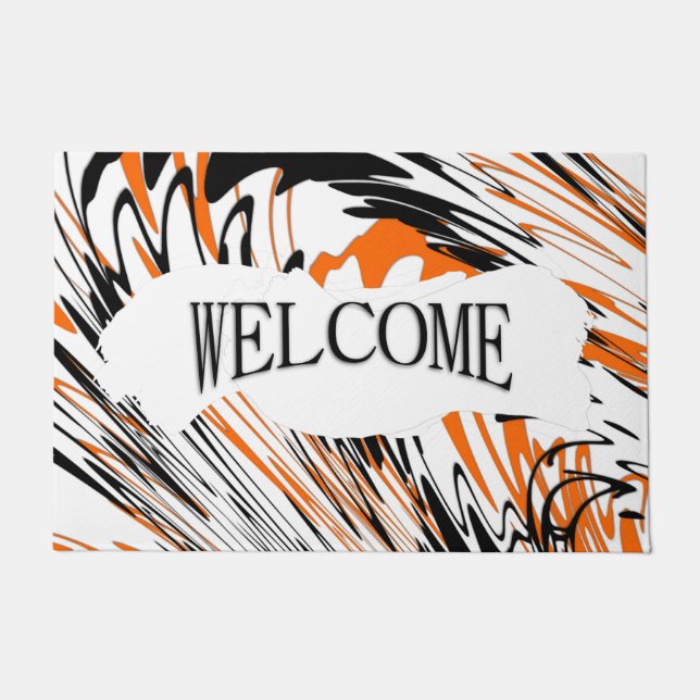 Bengal Colours Squiggly Lines Welcome Doormat (Front)