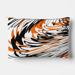 Bengal Colours Squiggly Orange and Black Lines Accessory Pouch