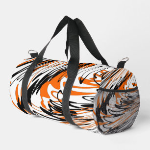Bengal Colours Squiggly Orange and Black Lines Duffle Bag