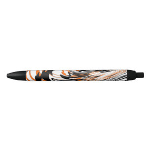 Bengal Colours Squiggly Orange and Black Lines Ink Pen