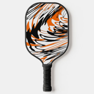 Bengal Colours Squiggly Orange and Black Lines Pickleball Paddle
