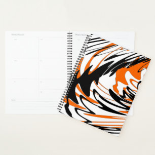Bengal Colours Squiggly Orange and Black Lines Planner