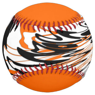 Bengal Colours Squiggly Orange and Black Lines Softball