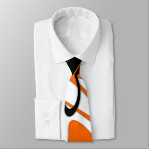 Bengal Colours Squiggly Orange and Black Lines Tie