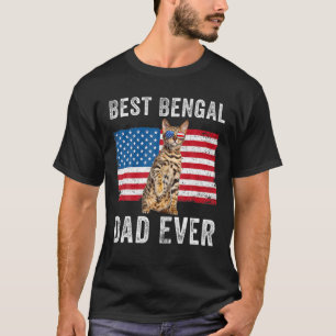 Bengal Dad American Flag Bengal Cat Lover Owner Ki T-Shirt