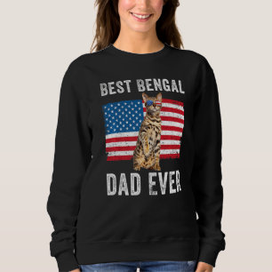 Bengal Dad American Flag Bengal Cat Owner Kitty K Sweatshirt
