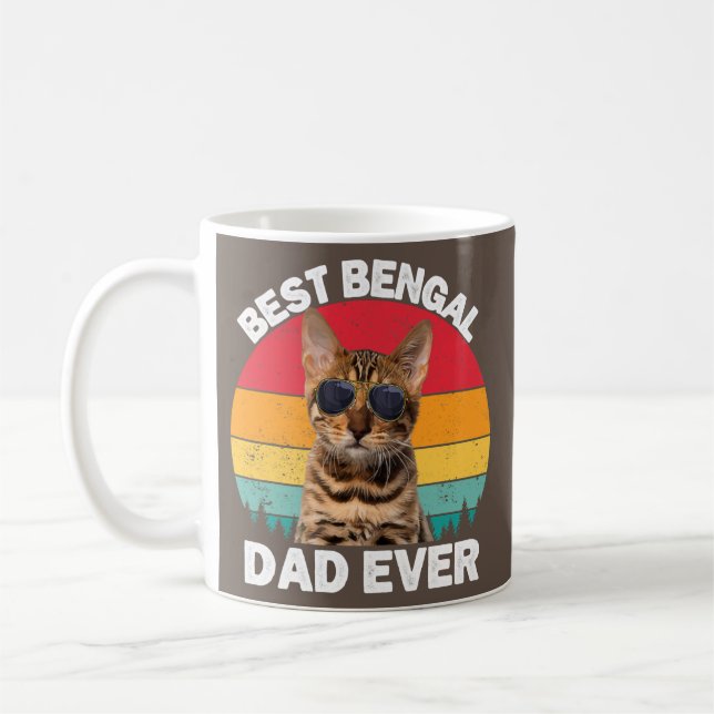 Bengal Dad Vintage Bengal Cat Lover Owner Kitty Coffee Mug (Left)