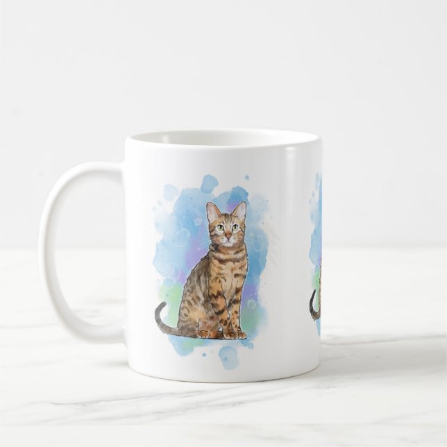 Bengal hybrid cat mug wildcat design (Left)