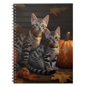 Bengal Kitten Autumn Delight Pumpkin Notebook