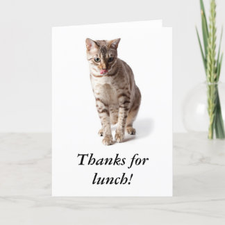 Bengal kitten says thanks for lunch thank you card