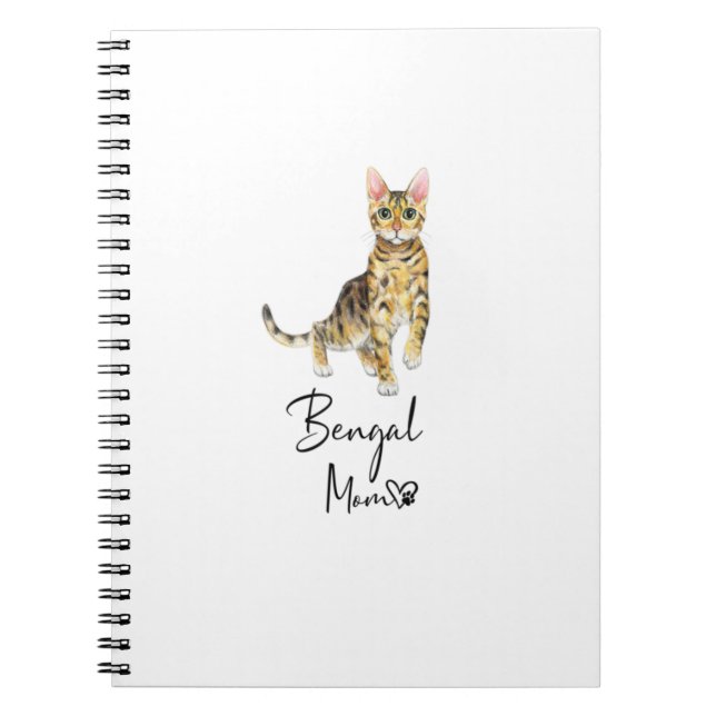 Bengal Mum Cute Cat Mother Kitten Girl Gift Notebook (Front)