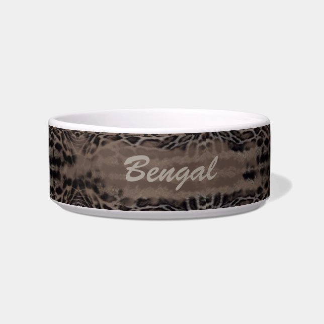 Bengal Print Cat Bowl (Left)