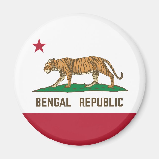 Bengal Republic Tiger Flag Bengali Pride Magnet (Front)
