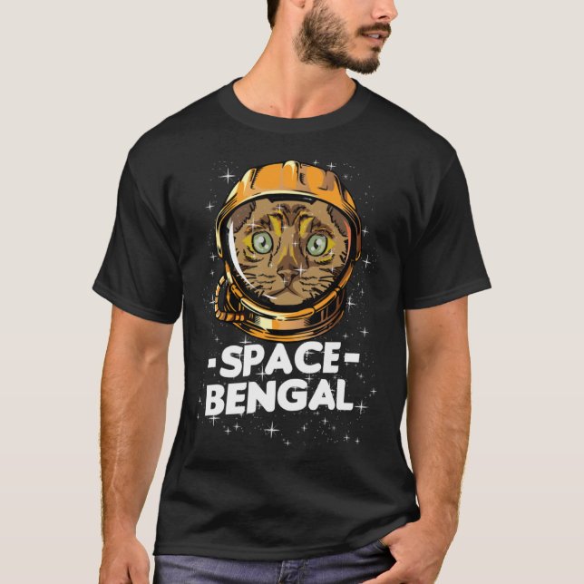 Bengal Space Astronaut Cat Person Mum T-Shirt (Front)