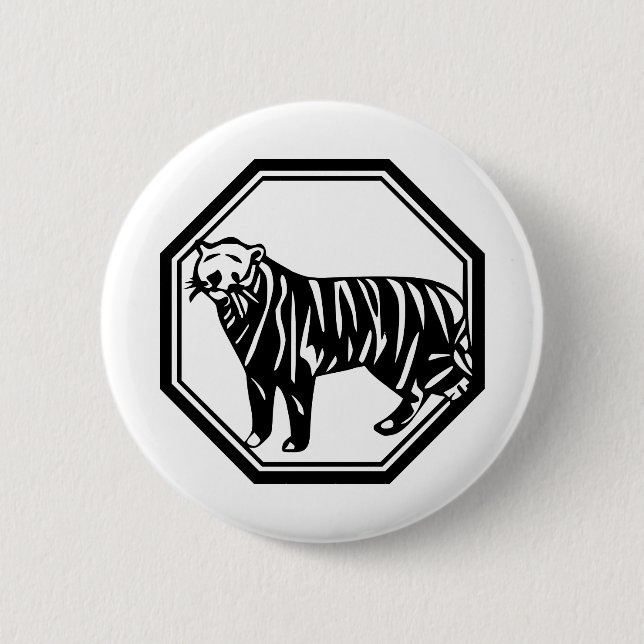 Bengal Tiger 6 Cm Round Badge (Front)