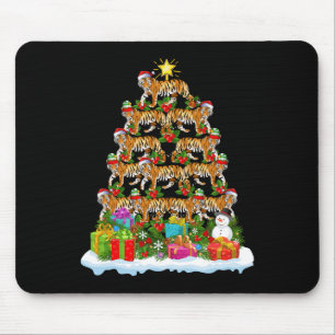 Bengal Tiger Christmas Tree Lighting Santa Bengal Mouse Mat
