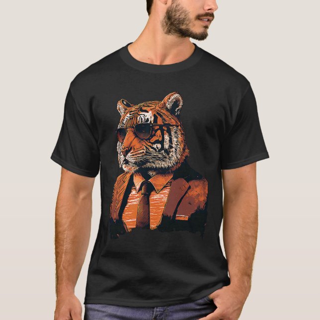 Bengal Tiger cool in suit with sunglasses Bengal T T-Shirt (Front)