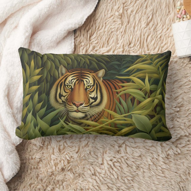 Bengal Tiger Digital Art Lumbar Cushion (Blanket)