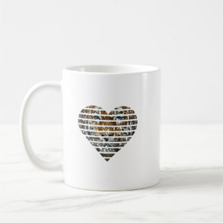 Bengal Tiger Endangered Distressed Heart Lover Cat Coffee Mug