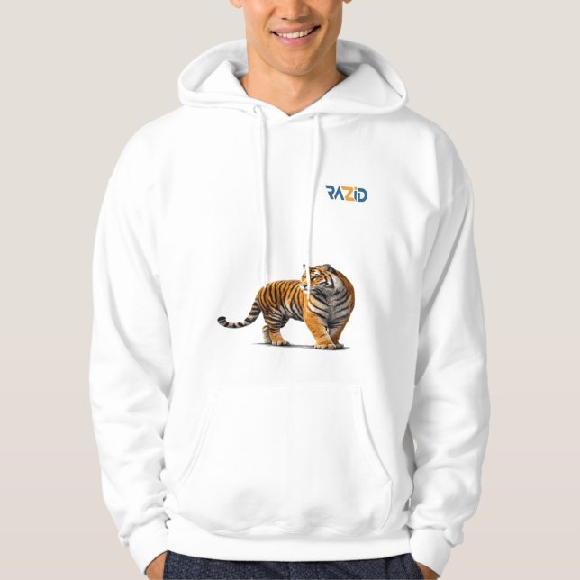 Bengal Tiger Full Body – Realistic Wildlife Power  Hoodie (Front)
