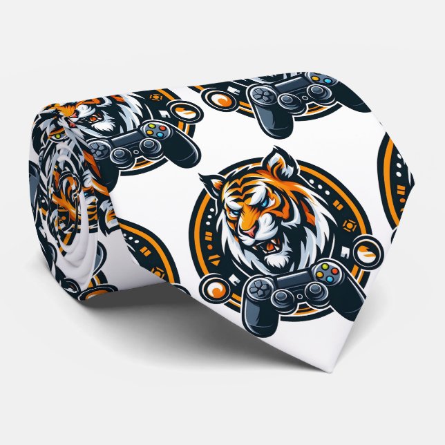 Bengal Tiger Gamer Neck Tie (Rolled)