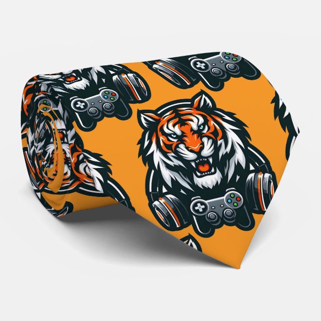 Bengal Tiger Gamer Neck Tie (Rolled)