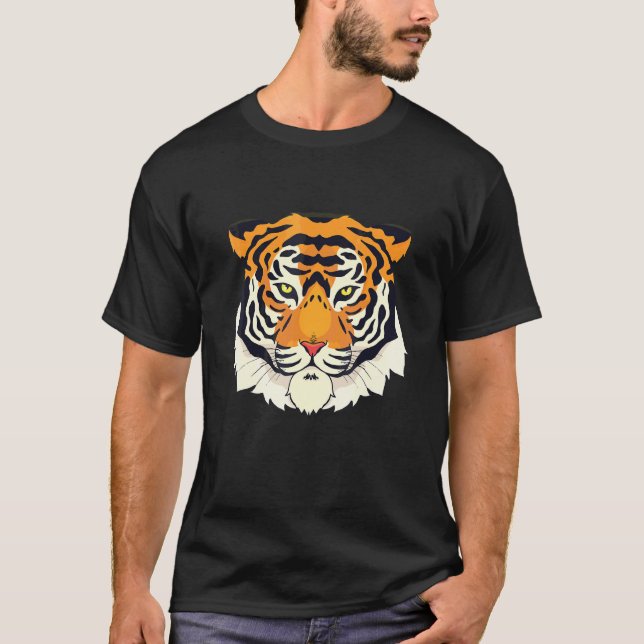 Bengal Tiger Head Fearless Big Cat Tiger Tiger Fac T-Shirt (Front)