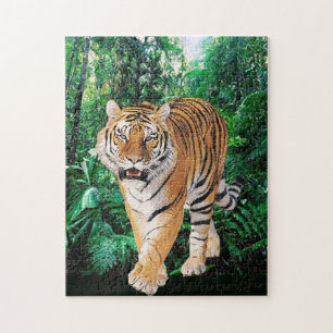 BENGAL TIGER IN JUNGLE JIGSAW PUZZLE