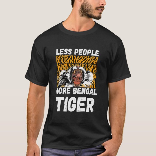 Bengal Tiger Less People Tiger Head Leopard Africa T-Shirt (Front)