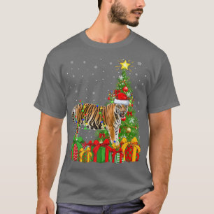 Bengal Tiger Lighting Xmas Tree Santa Bengal Tiger T-Shirt