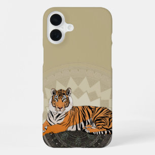 bengal tiger mandala bamboo iPhone 16 plus case