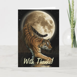Bengal TIGER, Moon Big Cat Wildlife Thank You Card