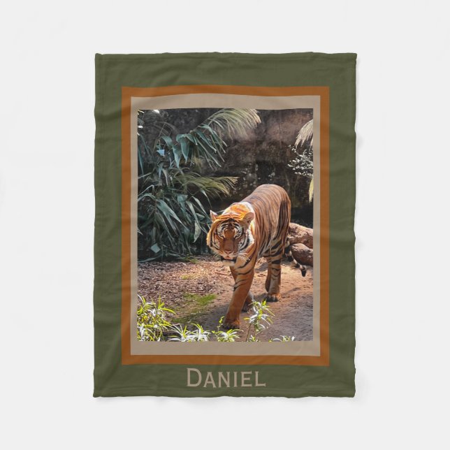 Bengal Tiger, personalised Fleece Blanket (Front)