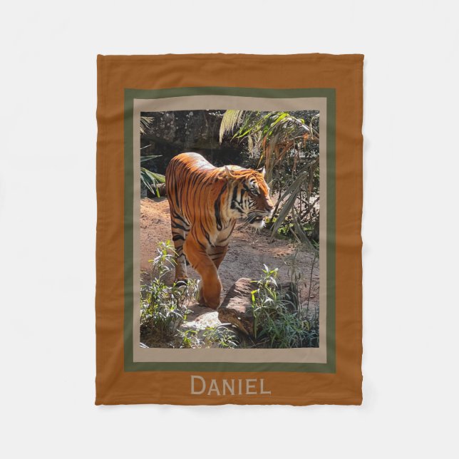 Bengal Tiger, personalised Fleece Blanket (Front)