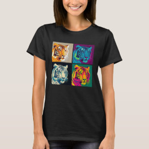 Bengal Tiger Pop Illustration Colorful Animal T-Shirt