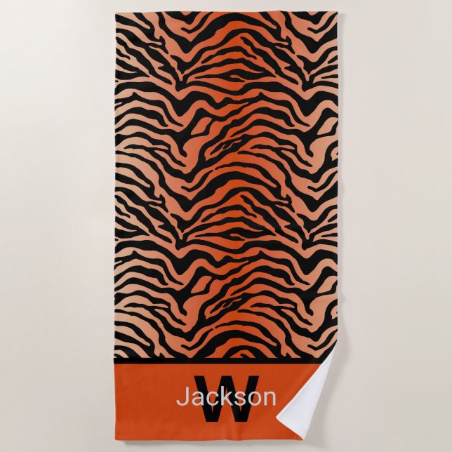 Bengal tiger print  beach towel (Front)