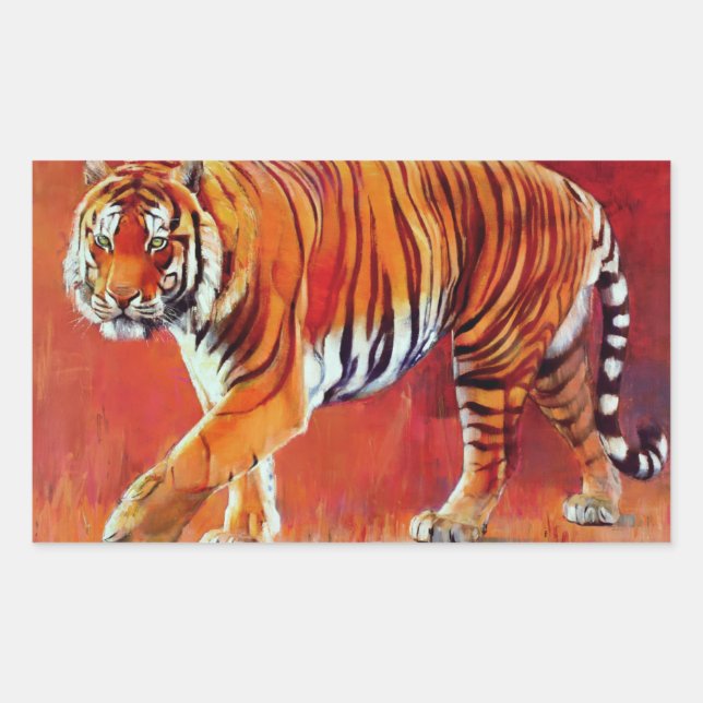 Bengal Tiger Rectangular Sticker (Front)