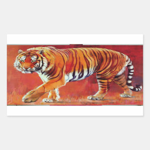 Bengal Tiger Rectangular Sticker