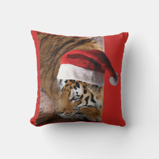 Bengal Tiger Santa Claus Cushion
