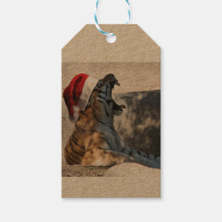 Bengal Tiger Santa Claus Gift Tags