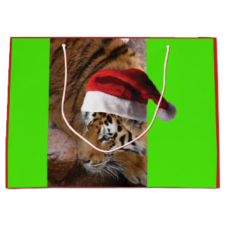 Bengal Tiger Santa Claus Large Gift Bag