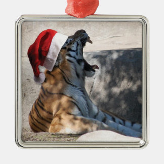 Bengal Tiger Santa Claus Metal Tree Decoration