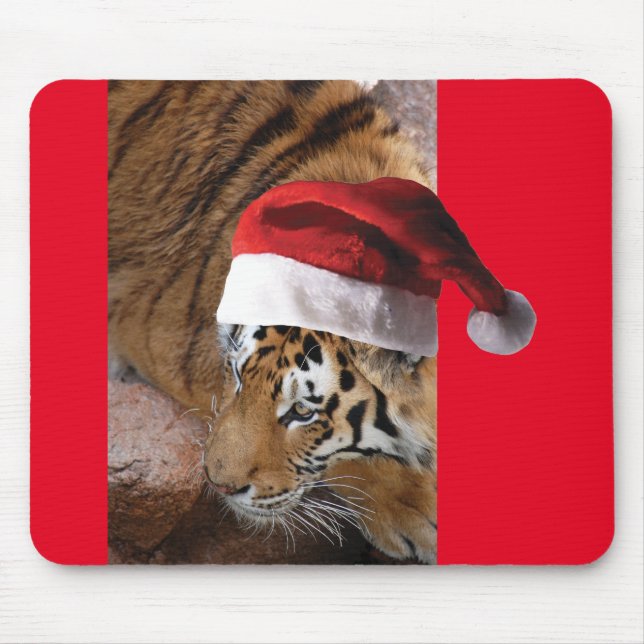 Bengal Tiger Santa Claus Mouse Mat (Front)