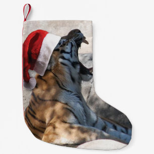 Bengal Tiger Santa Claus Small Christmas Stocking