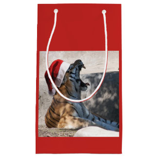 Bengal Tiger Santa Claus Small Gift Bag