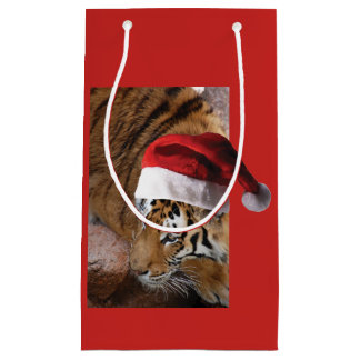 Bengal Tiger Santa Claus Small Gift Bag